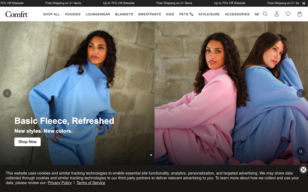 comfrt.com homepage screenshot