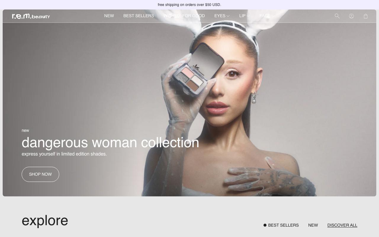 rembeauty.com homepage screenshot