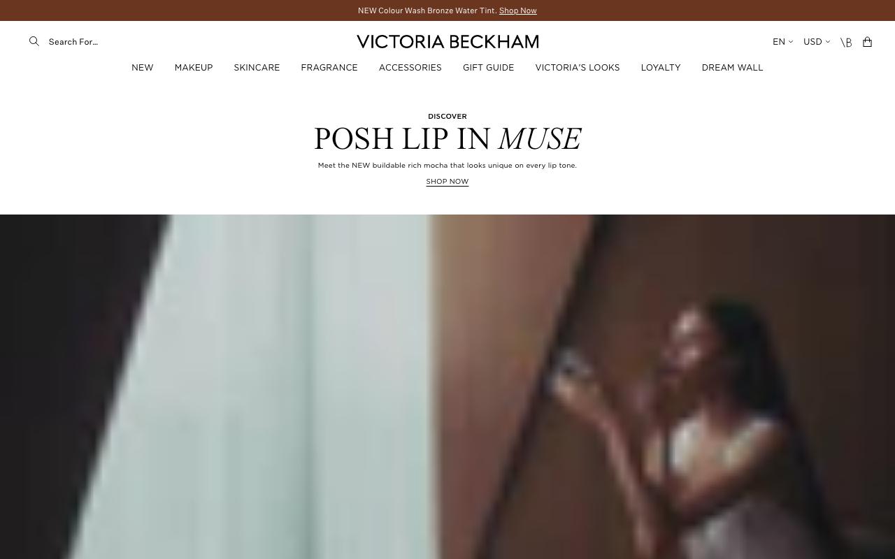 victoriabeckhambeauty.com homepage screenshot