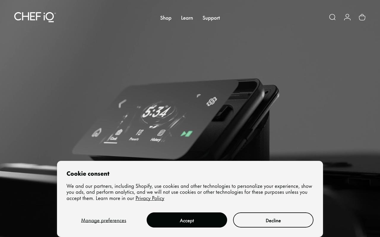 chefiq.com homepage screenshot