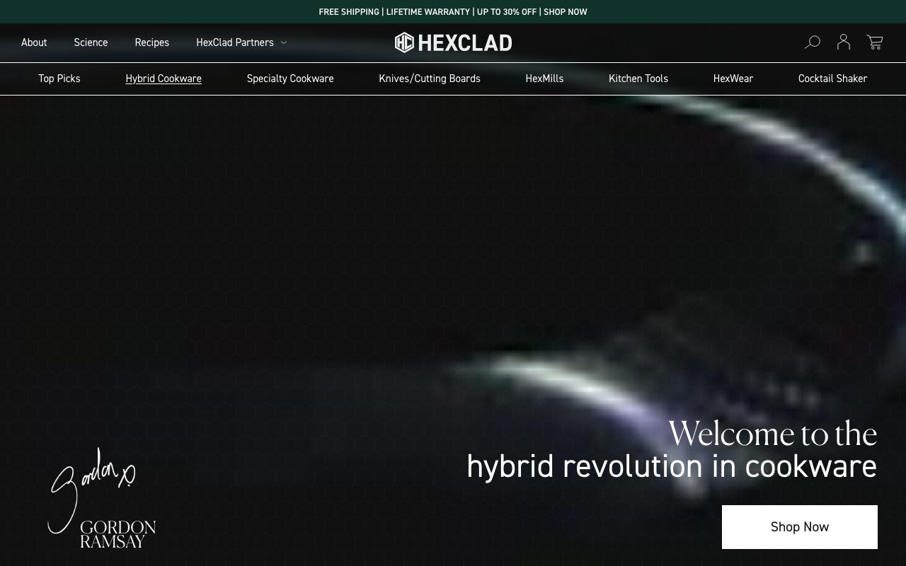 hexclad.com homepage screenshot