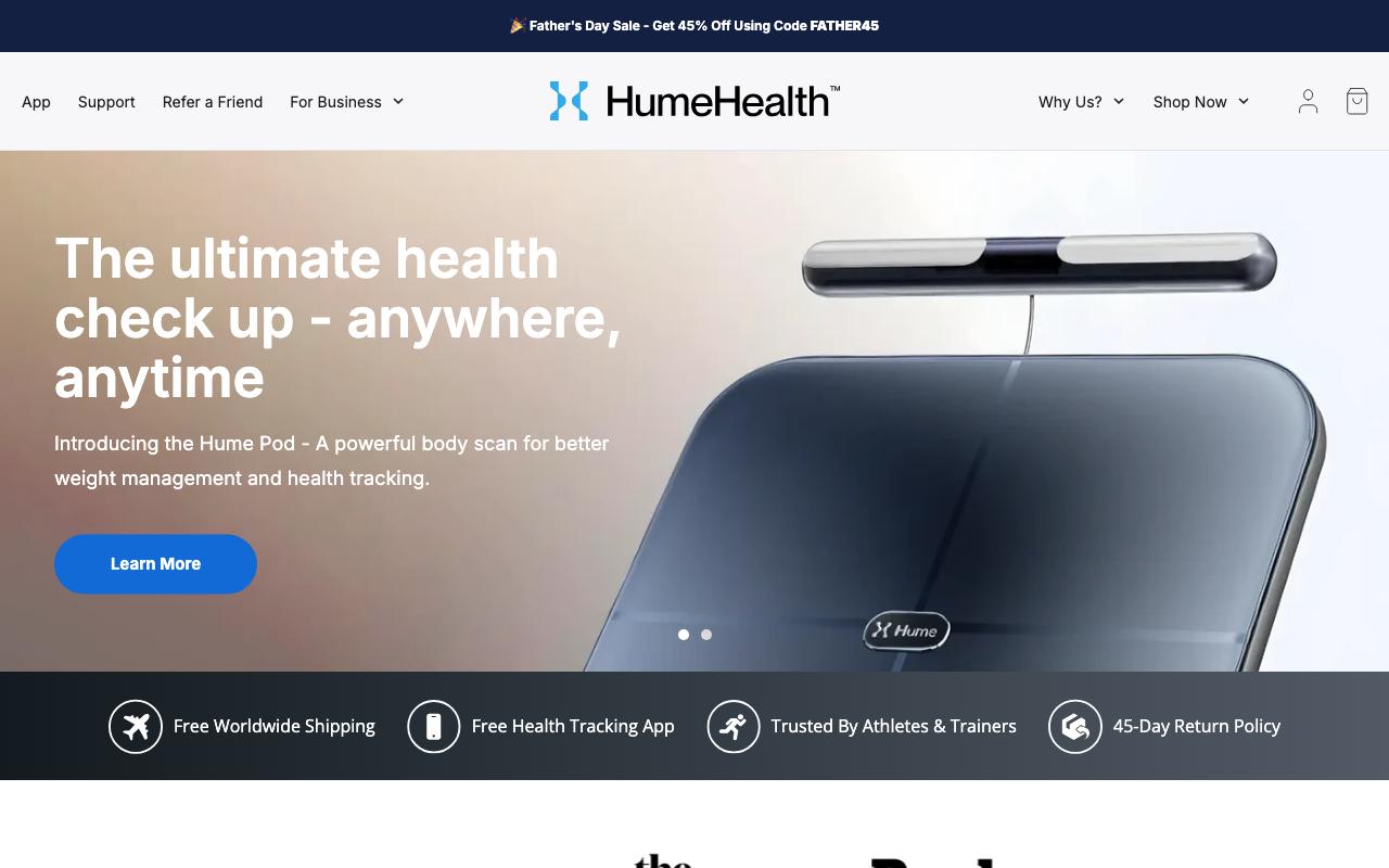 humehealth.com homepage screenshot