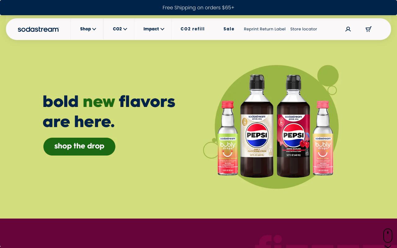 sodastream.com homepage screenshot