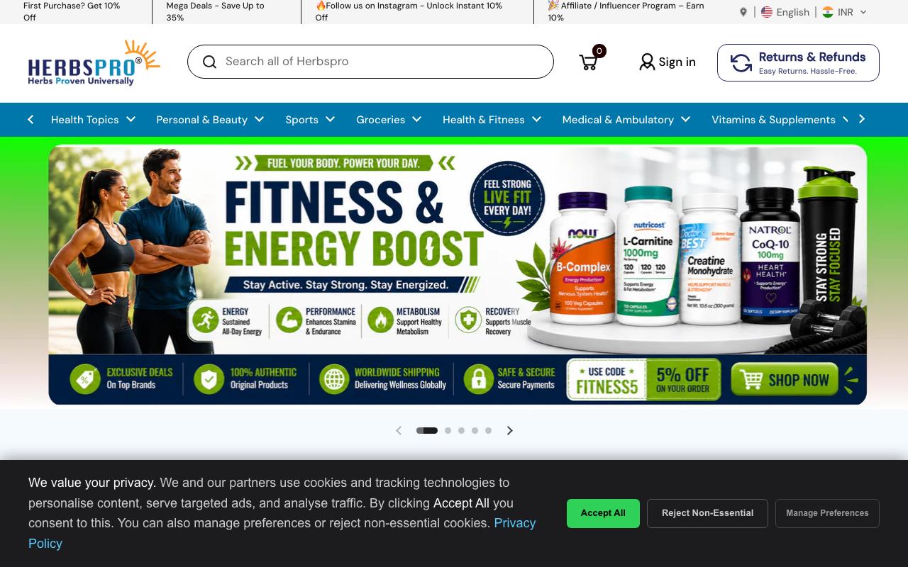 herbspro.com homepage screenshot