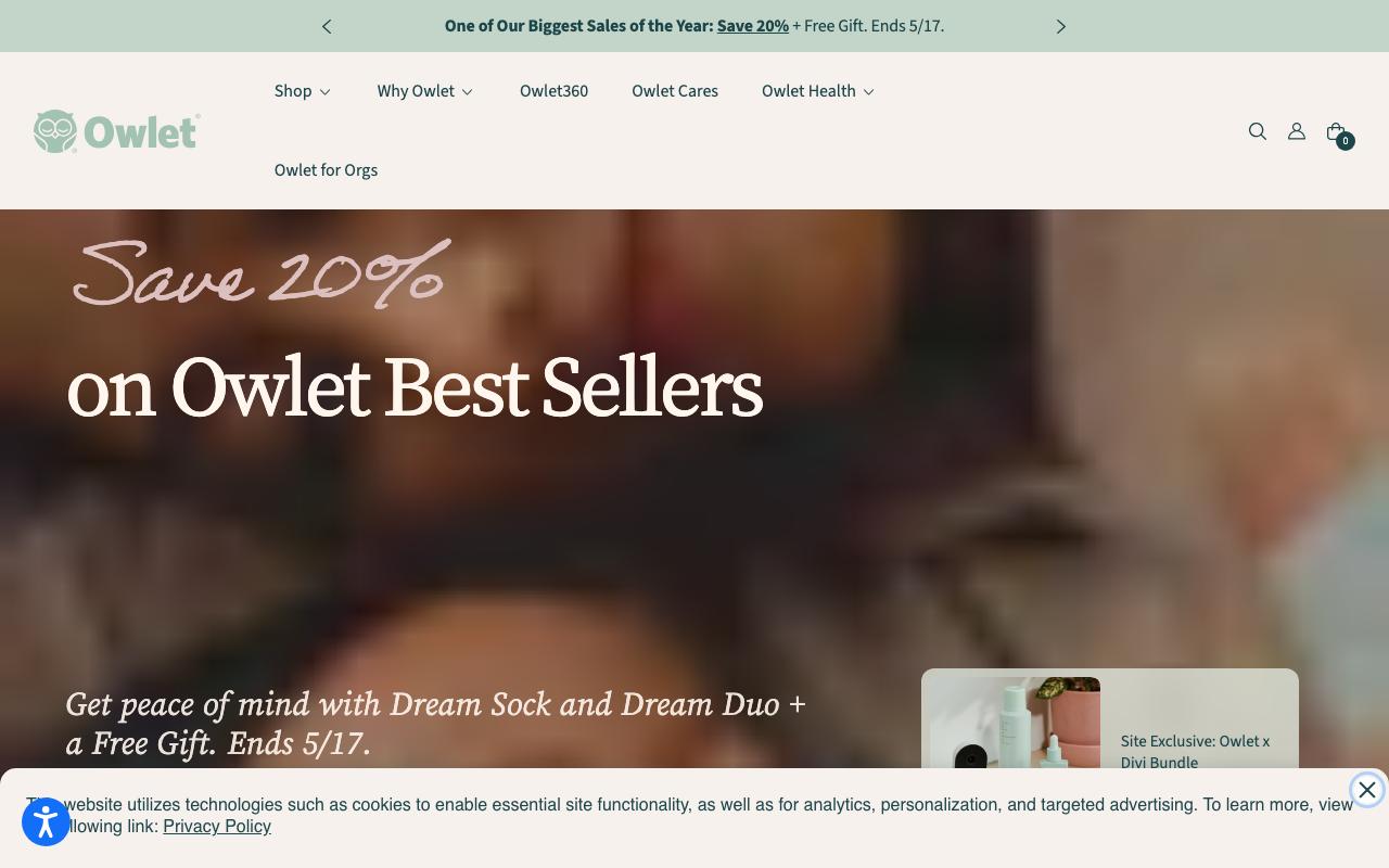 owletcare.com homepage screenshot