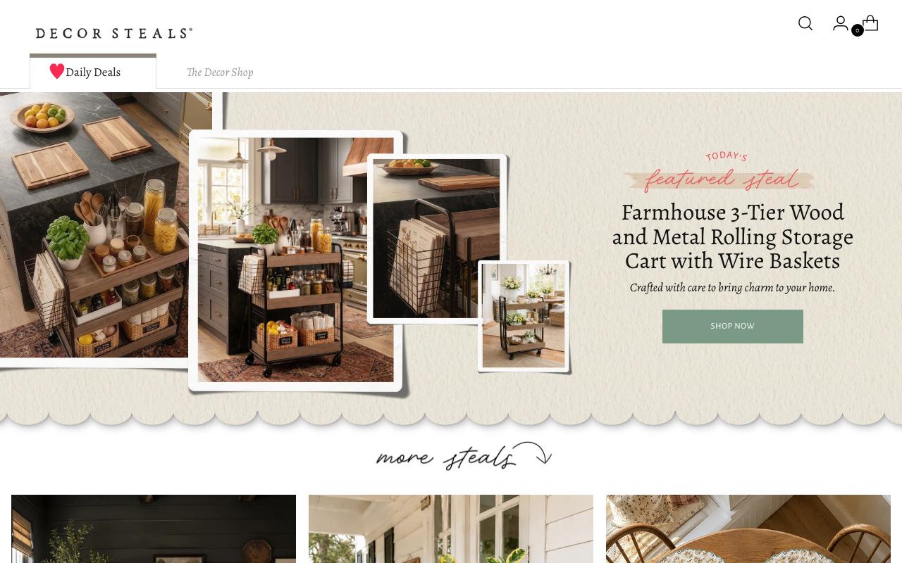 decorsteals.com homepage screenshot