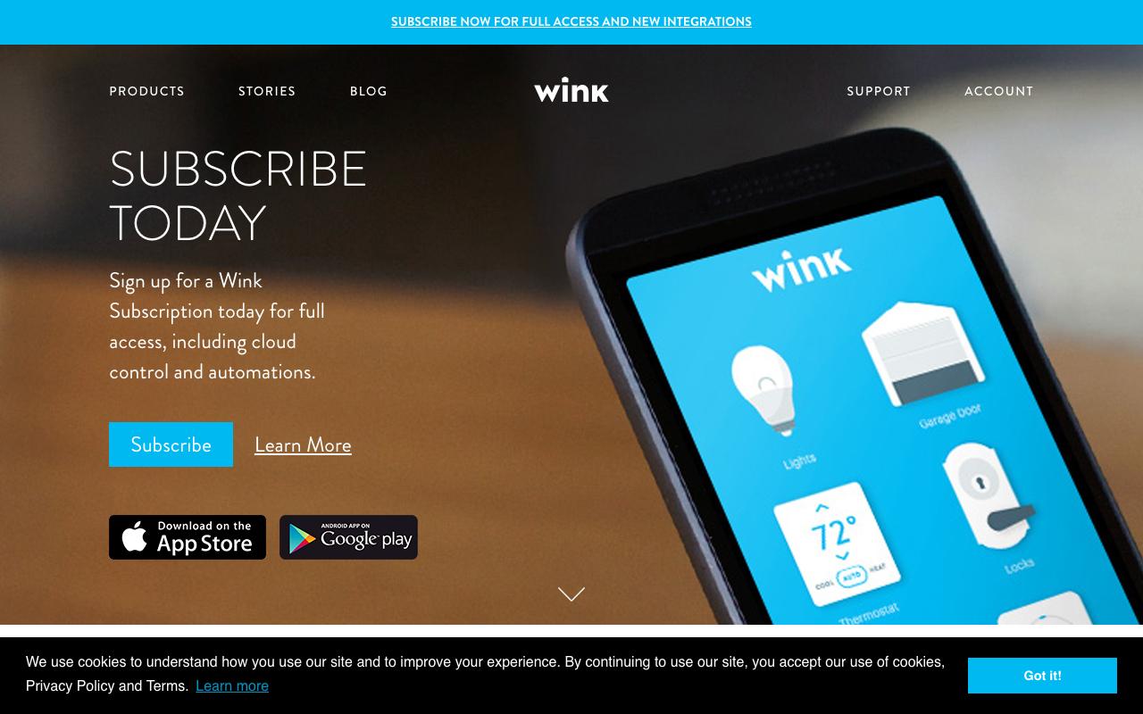 wink.com homepage screenshot
