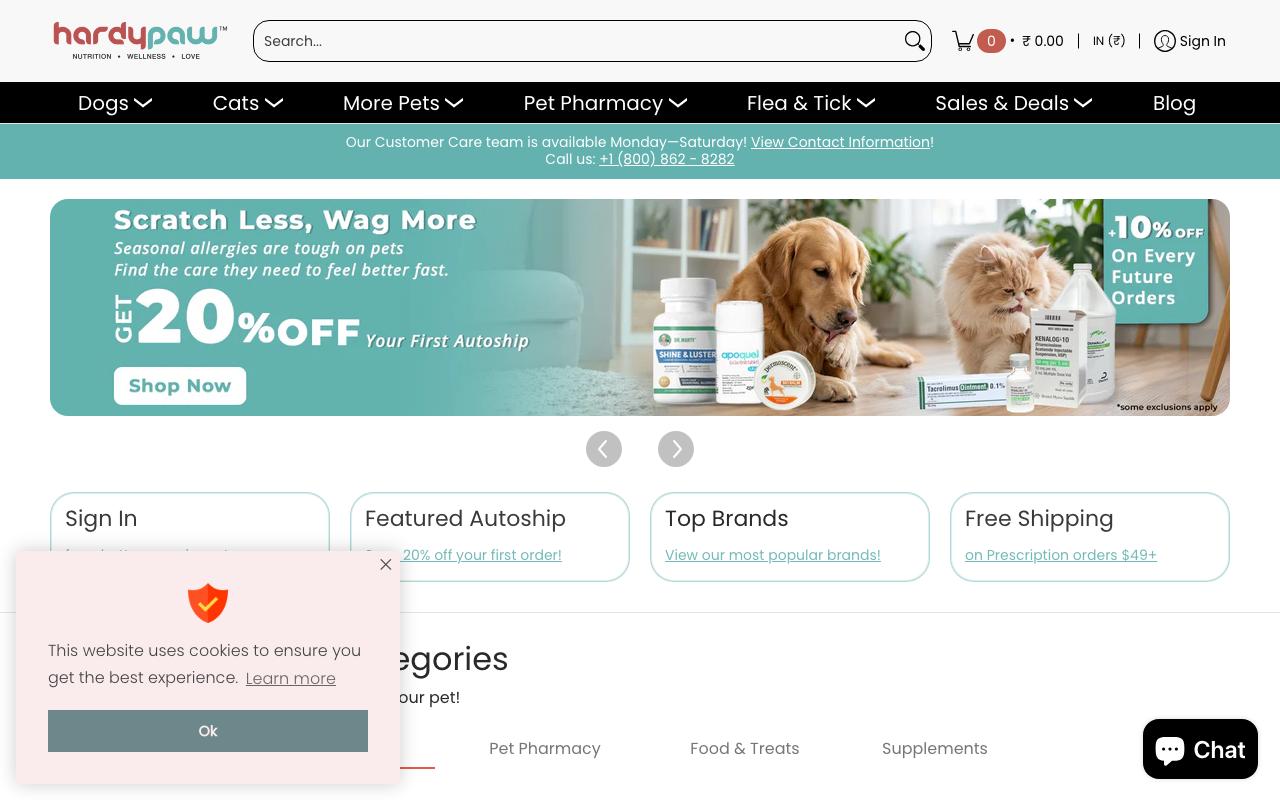 hardypaw.com homepage screenshot